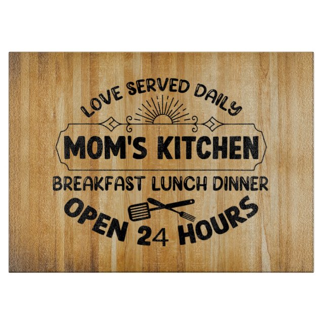 Planche À Découper faux bois Maman amour mot art cuisine (Devant)