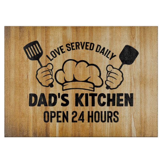 Planche À Découper faux bois Papa amour mot art cuisine (Devant)
