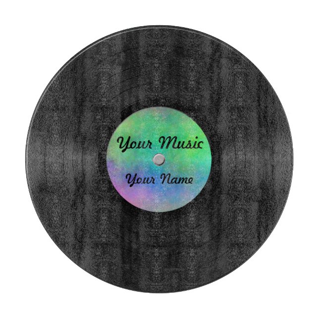 Planche À Découper Faux disque vinyle fait sur commande (Devant)