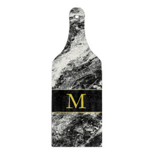 Planche À Découper Faux Granite Monogramme Planche de coupe en verre