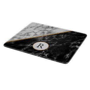 Planche À Découper Faux Marbre Coupe Monogramme Votre Lettre