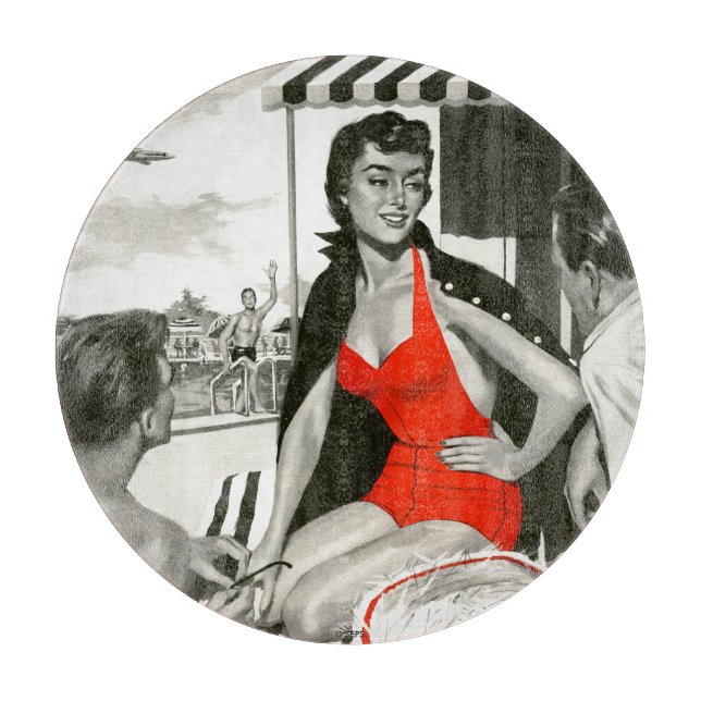 Planche À Découper Femme chaude rouge (Devant)