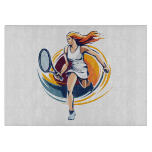 Planche À Découper femme jouant au tennis