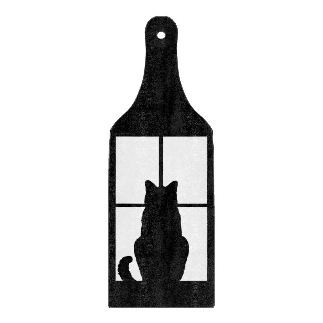 Planche À Découper Fenêtre Chat noir Cliquez pour Customiser une déco (Devant)