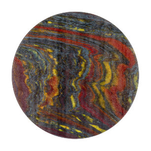 Planche À Découper Fer De Tigre En Rouge, Jaune, Bleu