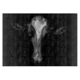 Planche À Découper Fermes   Tête de vache B&W