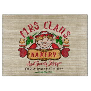 Planche À Découper Festive boulangerie Mme Claus Noël