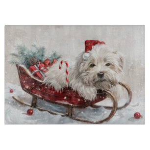 Planche À Découper Fête de Noël de Chien de Coton De Tulear