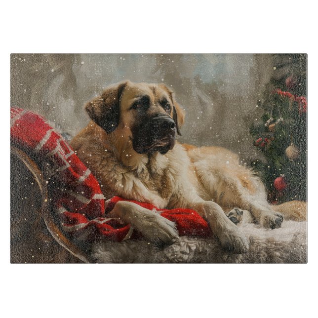 Planche À Découper Fête de Noël des Chiens de Berger Anatoliens (Devant)