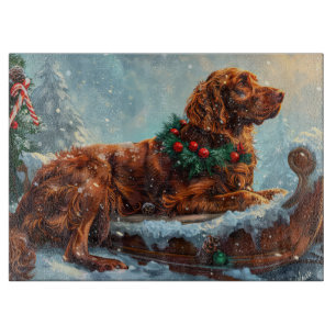 Planche À Découper Fête de Noël du chien roux irlandais