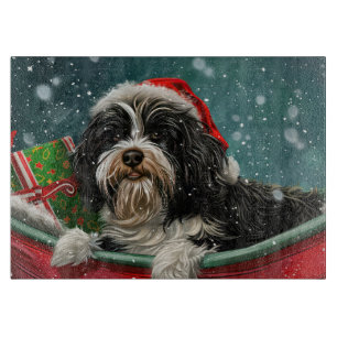 Planche À Découper Fête de Noël du chien tibétain Terrier
