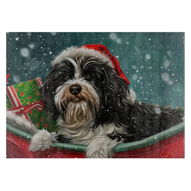 Planche À Découper Fête de Noël du chien tibétain Terrier (Devant)