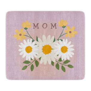 Planche À Découper Fête des mères de maman personnalisée en verre