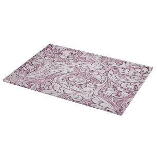 Planche À Découper Feuillage baroque orné rose
