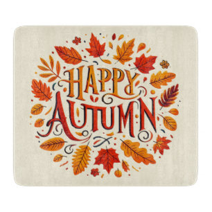 Planche À Découper feuille classique et automne heureux