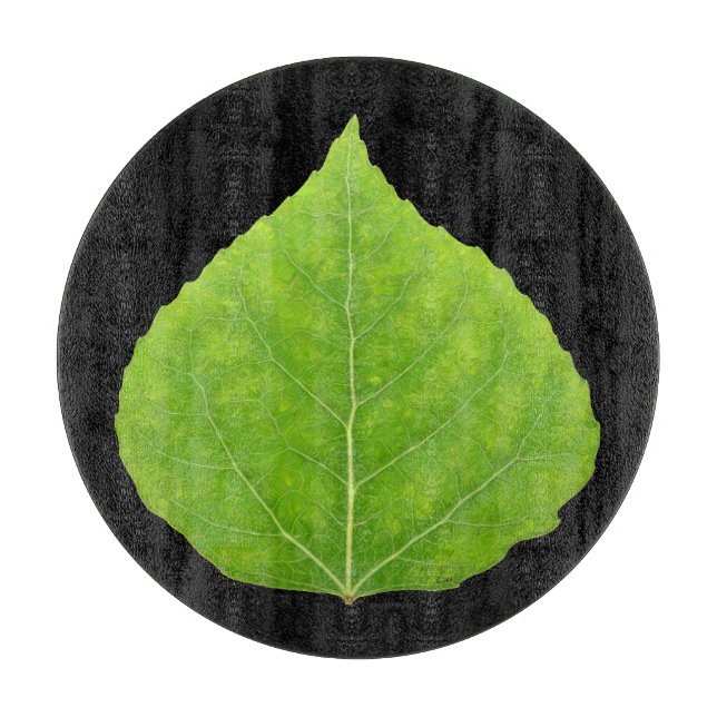 Planche À Découper Feuille d'Aspen vert #11 (Devant)
