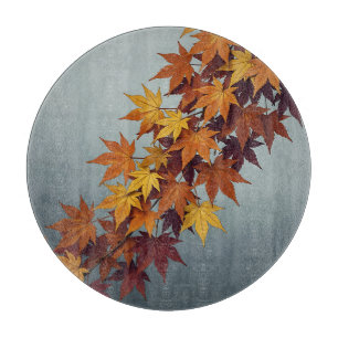 Planche À Découper Feuilles de érable jaune orange vibrant Feuillage