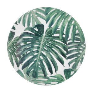 Planche À Découper Feuilles de la jungle tropicale Arrière - plan flo
