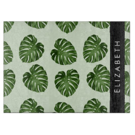Planche À Découper Feuilles de palme, Motif tropical, Votre nom