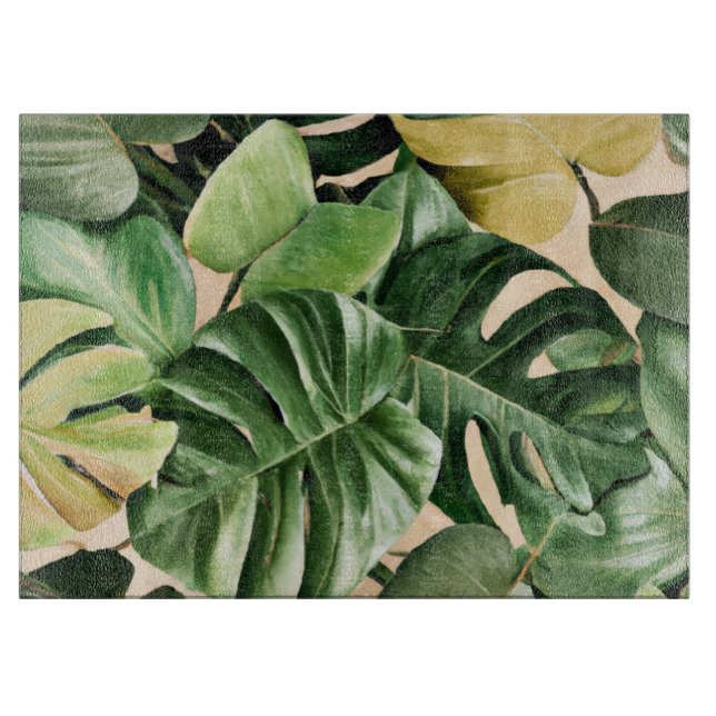 Planche À Découper Feuilles florales/hawaïennes/tropicales (Devant)