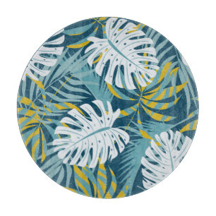 Planche À Découper Feuilles tropicaux colorés, modèle abstrait origin