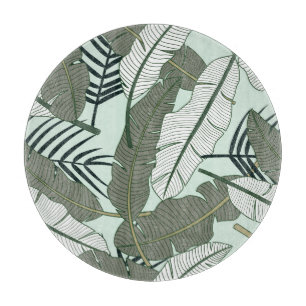 Planche À Découper Feuilles tropicaux : Motif naturel sans couture.