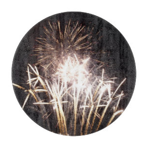 Planche À Découper Feux d'artifice blancs et or I Célébration patriot