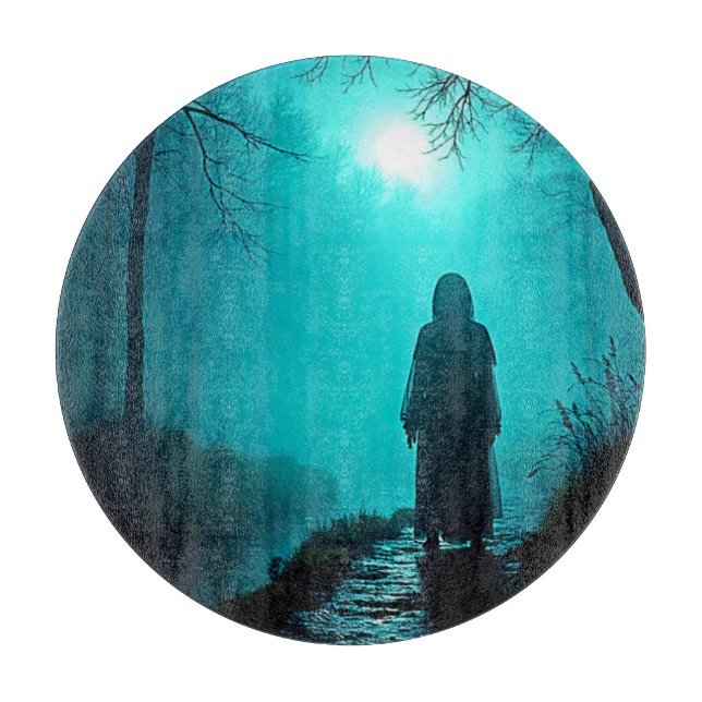 Planche À Découper Figure de fantôme dans Haunted Woods Design (Devant)
