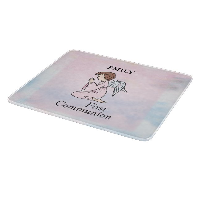 Planche À Découper Fille, ange de première communion (Coin)