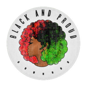 Planche À Découper Fille noire panafricaine femme rouge vert fierté a