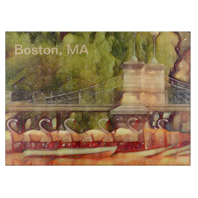 Planche À Découper Filtre d'été Boston Swan Boats (Devant)