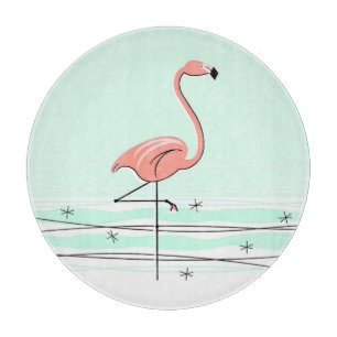 Planche À Découper Flamant rose Aqua table ronde