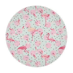Planche À Découper Flamant rose Sur Les Pois