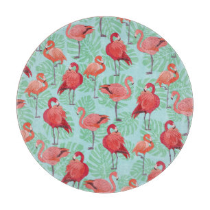 Planche À Découper Flamants roses roses : Exotic Seamless Motif.