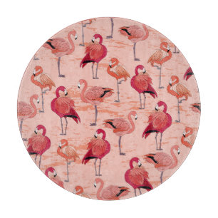 Planche À Découper Flamants roses roses : Motif Tropical sans couture