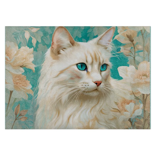 Planche À Découper Flamme Lynx Point Siamese Portrait Art (Devant)
