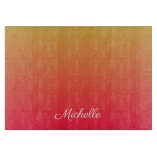 Planche À Découper Flamme personnalisée rouge et jaune ombre