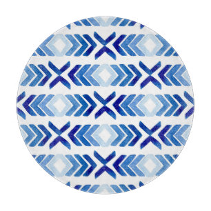 Planche À Découper Flèches bleu Rhombus Motif aquarelle