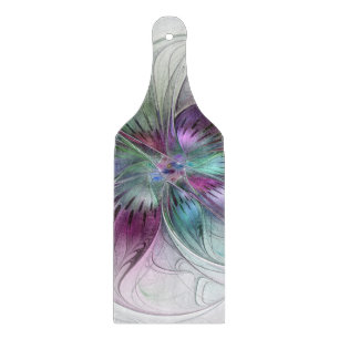 Planche À Découper Fleur abstraite colorée Art fractal floral moderne