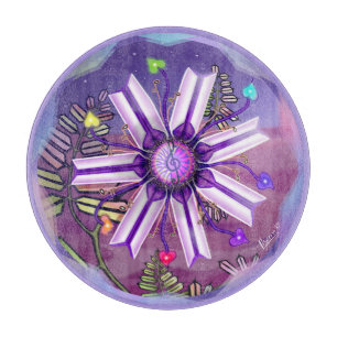 Planche À Découper Fleur dans le papier d'enveloppement du désert