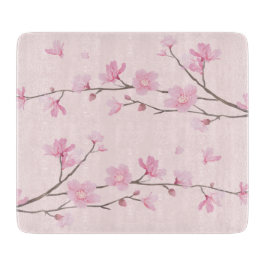 Planche À Découper Fleur de cerisiers - rose