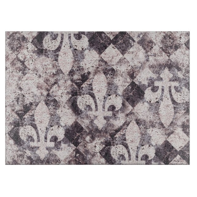 Planche À Découper fleur de lis rustique sur le diamant (Devant)
