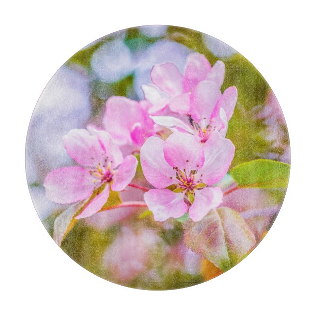 Planche À Découper Fleur de pomme rose (Devant)