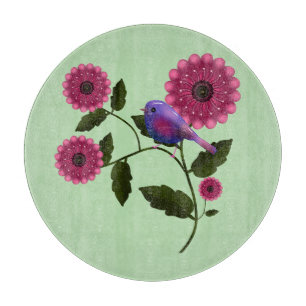 Planche À Découper Fleur de printemps vibrante avec l'art d'un joli o