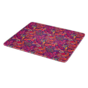 Planche À Découper Fleur noire : Motif de jardin rose artistique