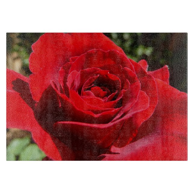 Planche À Découper Fleur rose rouge vif Belle florale (Devant)