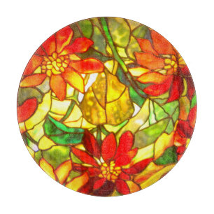 Planche À Découper Fleur vintage fleurie en verre tendu