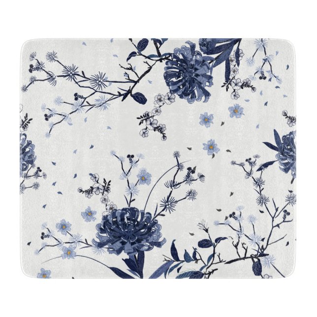 Planche À Découper Fleurs bleues (Devant)
