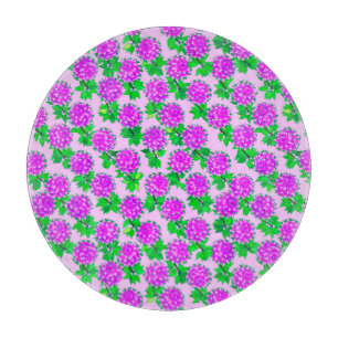 Planche À Découper Fleurs dahlia en violet et orchidée