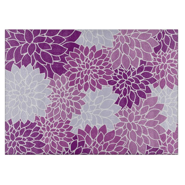 Planche À Découper Fleurs Dahlia, Motif De Fleurs, Dahlia Violet (Devant)